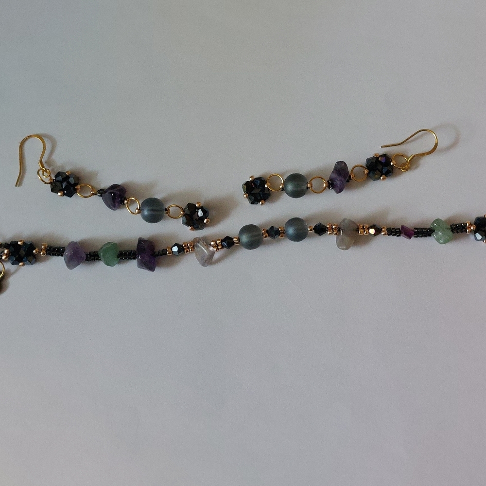 Handmade bracelet and earrings